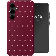 Selencia Vivid Back Cover Samsung Galaxy S24 FE - Happy Dots Burgundy