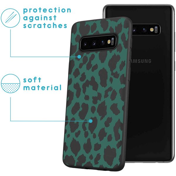 imoshion Design Hülle Samsung Galaxy S10 - Leopard - Grün / Schwarz