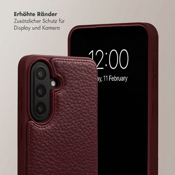 Selencia Nova HandyHülle mit Kordel und Kartenhalter Samsung Galaxy A57 (5G) - Bold Burgundy
