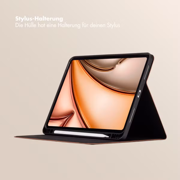 Selencia Sabi Klapphülle mit Leopardenmuster Apple iPad Air 11 Zoll (2025) M3 / (2024) M2 / Air 5 (2022) / Air 4 (2020) - Mocha Brown