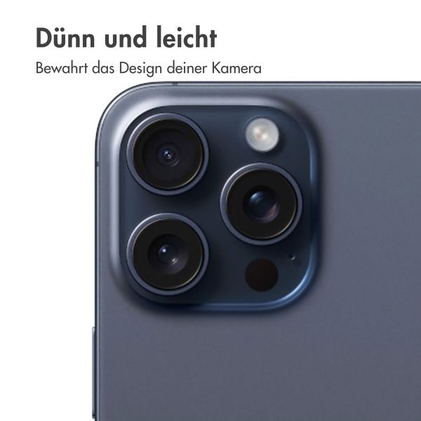 imoshion 2er-Pack Objektivschutz für Kamera für das Apple iPhone 15 Pro / 15 Pro Max - Blue Titanium