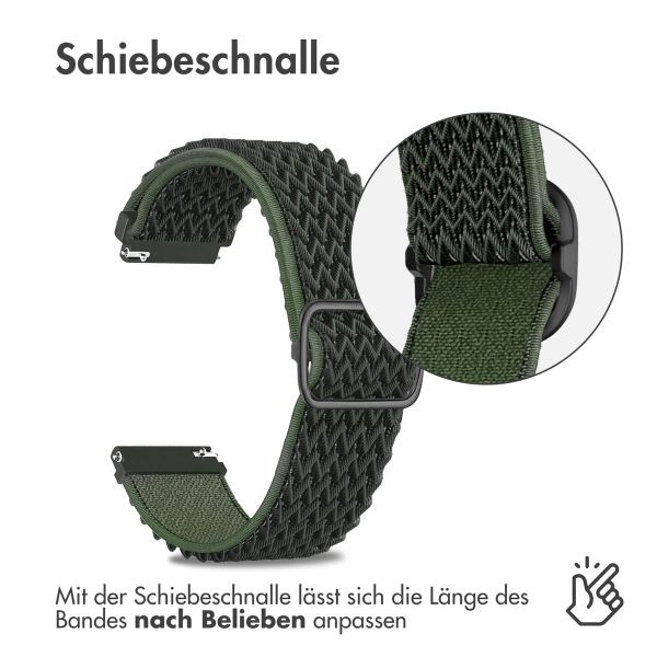 imoshion Elastisches Nylonarmband -   Universelle 20 mm Anschluss - Dunkelgrün