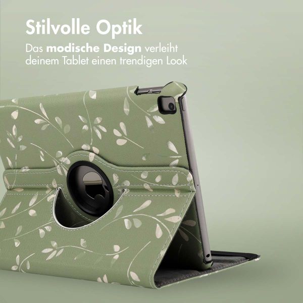 imoshion 360° drehbare Design Klapphülle für das iPad 9 (2021) / iPad 8 (2020) / iPad 7 (2019) 10.2 Zoll - Green Flowers