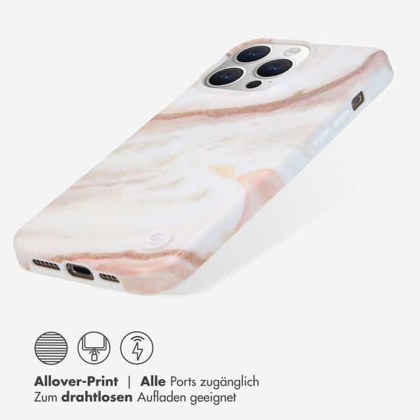 Selencia Aurora Fashion Back Case Apple iPhone 15 Pro Max - Powder White Marble