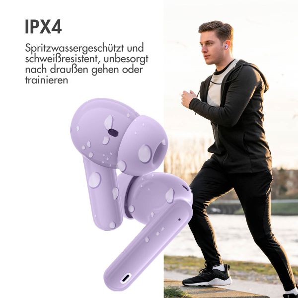 imoshion Aura Pro Earbuds – Kabellose Kopfhörer – Kabellose Bluetooth-Kopfhörer – Mit ANC-Geräuschunterdrückungsfunktion - Lavender Lilac