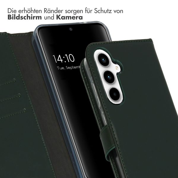 Selencia Echtleder Klapphülle Samsung Galaxy A55 - Grün