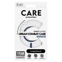 CARE by PanzerGlass Urban Combat Case MagSafe für das iPhone 16 - Transparent / Blau