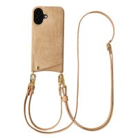 Selencia Nova Croco HandyHülle mit Kordel und Kartenhalter Apple iPhone 17 - Toasted Almond