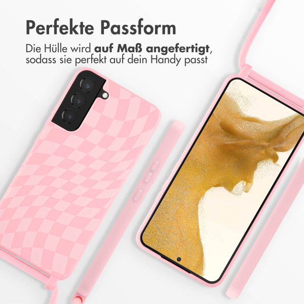 imoshion Silikonhülle design mit Band für das Samsung Galaxy S22 Plus - Retro Pink