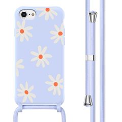 imoshion SilikonHülle design mit Band Apple iPhone SE (2022 / 2020) / 8 / 7 - Lila Flower Distance