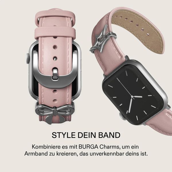 Burga Armband aus echtem Leder für Apple Watch | 38/40/41/42 mm - Pillow Talk / Silver
