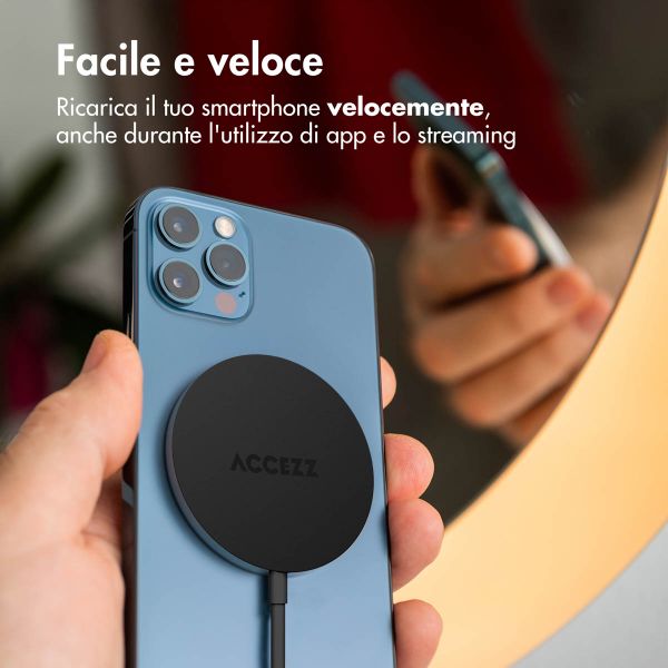 Accezz Wireless Charger USB-C - Drahtloses MagSafe- und Qi2-Ladegerät - 1 Meter - Schwarz