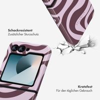 Selencia Vivid Back Cover Samsung Galaxy Z Flip 6 / Flip 7 FE - Wavy Swirl Pink Plum