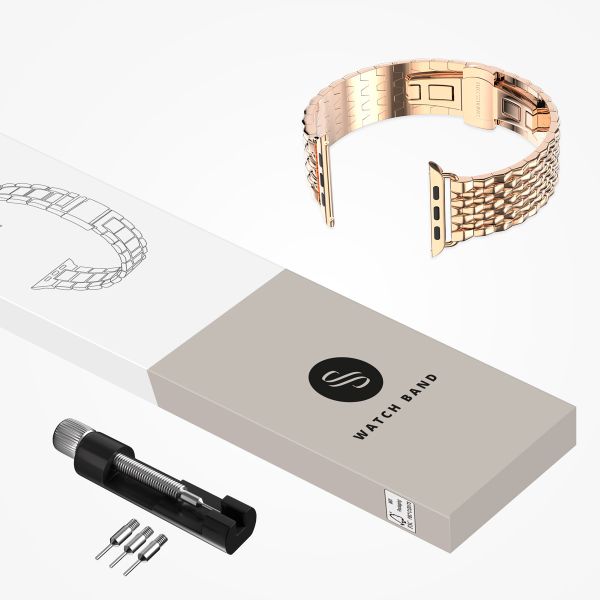 Selencia Drachenarmband aus Stahl für das  Apple Watch Series 1 t/m 11 / SE / Ultra (44/45/46/49 mm) - Rosé gold