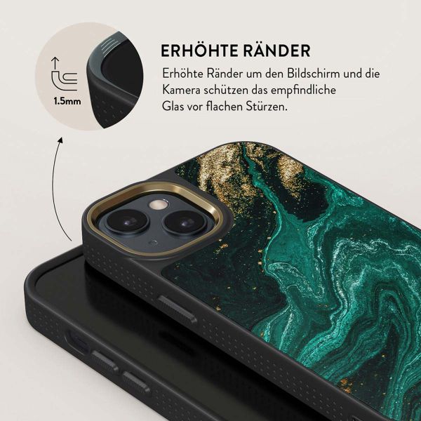 Burga Elite Gold Backcover für das iPhone 15 - Emerald Pool