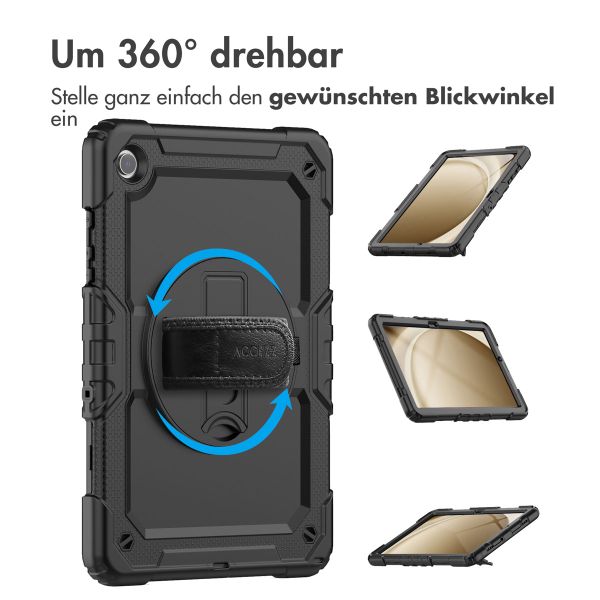 Accezz Robustes Back Cover mit Schultergurt für das Samsung Galaxy Tab A9 Plus - Schwarz