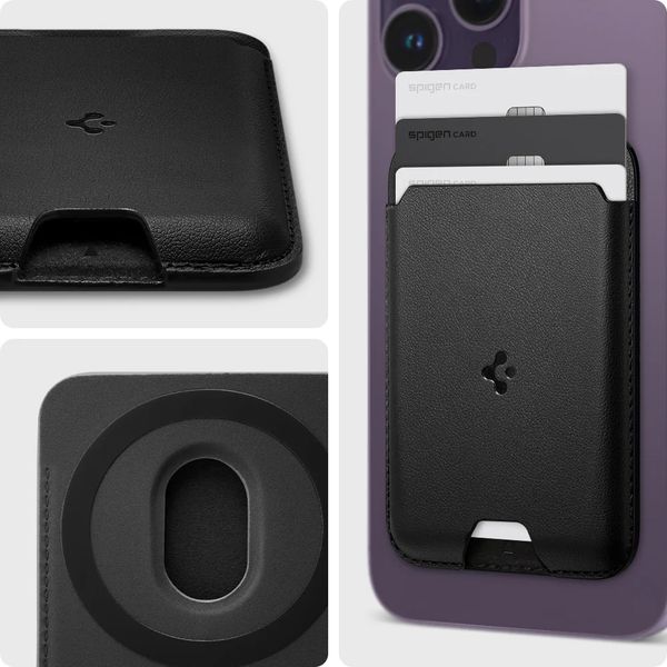 Spigen Kartenhalter mit MagSafe Valentinus für Apple iPhone - 3 Karten - Black