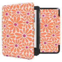 imoshion Design Slim Hard Case Sleepcover für das Kobo Clara Colour / Kobo Clara BW - Orange Flowers Connect