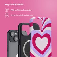 Selencia Vivid Rückabdeckung mit MagSafe Apple iPhone 14 - Double Hearts Rubine Red Lilac
