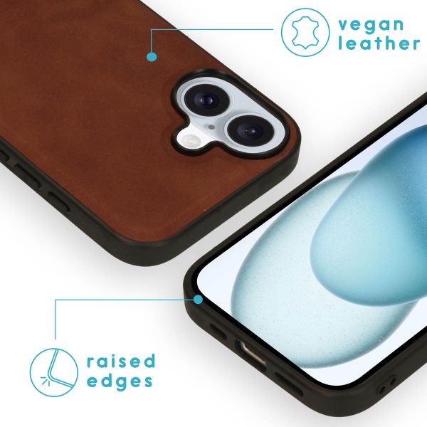 imoshion Entfernbare 2-1 Luxus Klapphülle Apple iPhone 16 - Braun