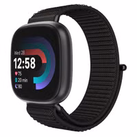 imoshion Nylonband mit Klettverschluss für die Fitbit Versa 3 / 4 - Schwarz