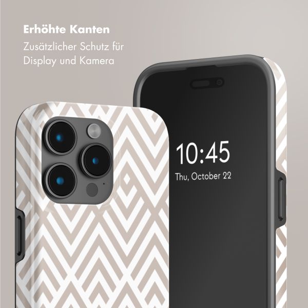 Selencia Vivid Tough Back Cover mit MagSafe für das iPhone 15 Pro Max - Beige Zigzag