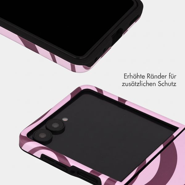 Selencia Vivid Rückabdeckung mit MagSafe Samsung Galaxy Z Flip 8 - Wavy Swirl Pink Plum