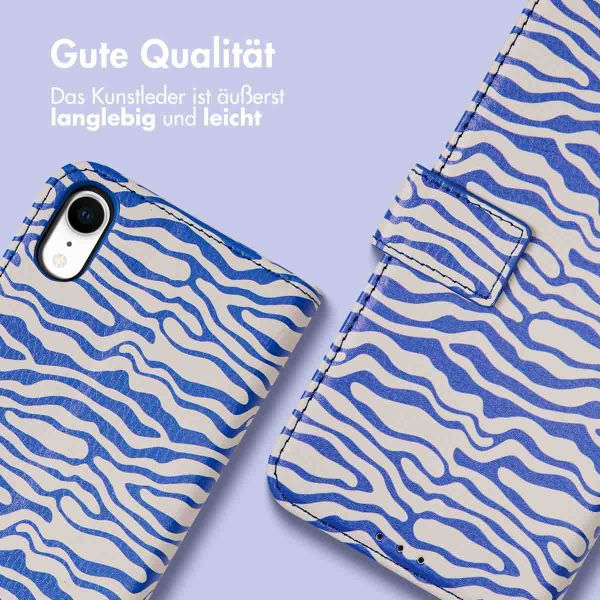 imoshion Design Klapphülle Apple iPhone Xr - White Blue Stripes