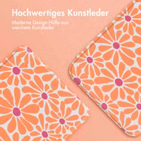 imoshion Design Slim Hard Case Sleepcover für das Kobo Clara Colour / Clara BW / Tolino Shine 5 / Shine Color - Orange Flowers Connect
