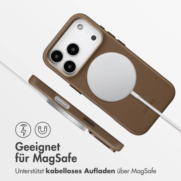 Accezz MagSafe Leather Backcover Apple iPhone 17 Pro - Kaffeebraun