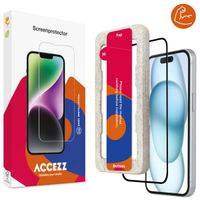 Accezz Dreifach starke Full Cover Schutzfolie mit Applikator für das Apple iPhone 14 Pro Max / 15 Plus / 16 Plus - Transparent