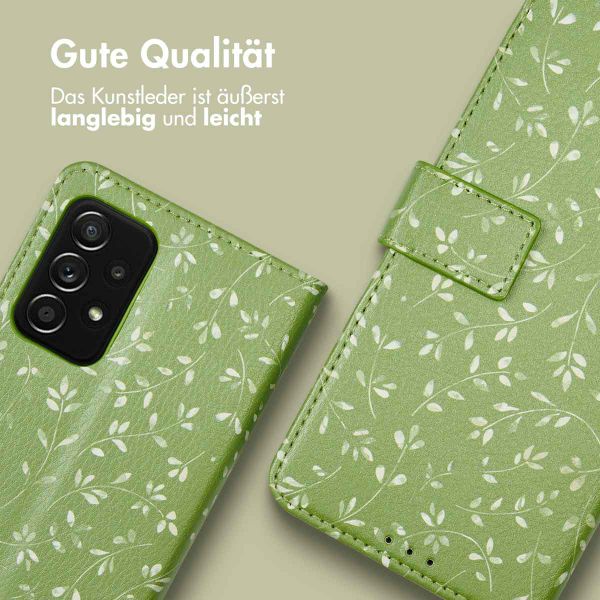 imoshion Design Klapphülle Samsung Galaxy A52(s) (5G/4G) - Green Flowers