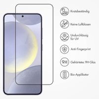 Accezz Vollflächige Schutzfolie aus gehärtetem Glas mit Applikator für das Samsung Galaxy S24 Plus - Transparent