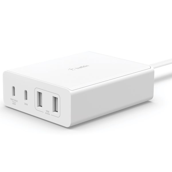 Belkin ﻿Boost↑Charge™ GaN Pro Adapter 4 Ports - USB-A (2x) und USB-C (2x) - 108W - Weiß