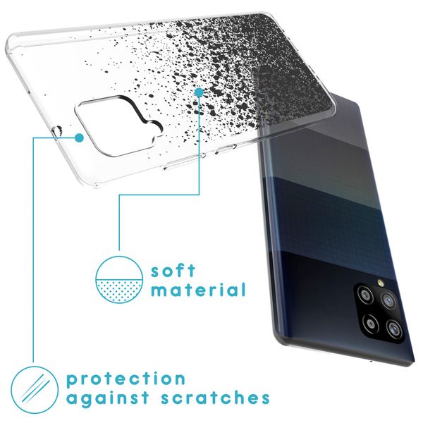 imoshion Design Hülle Samsung Galaxy A42 - Spritzer - Schwarz