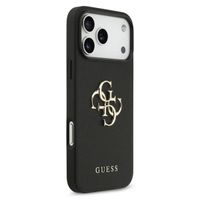 Guess Big 4G Logo Hülle Grained Apple iPhone 17 Pro Max - Schwarz