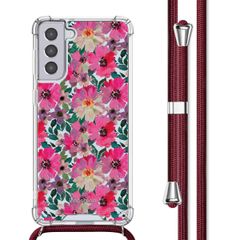 imoshion Design Hülle mit Band Samsung Galaxy S21 Plus - Flower Water