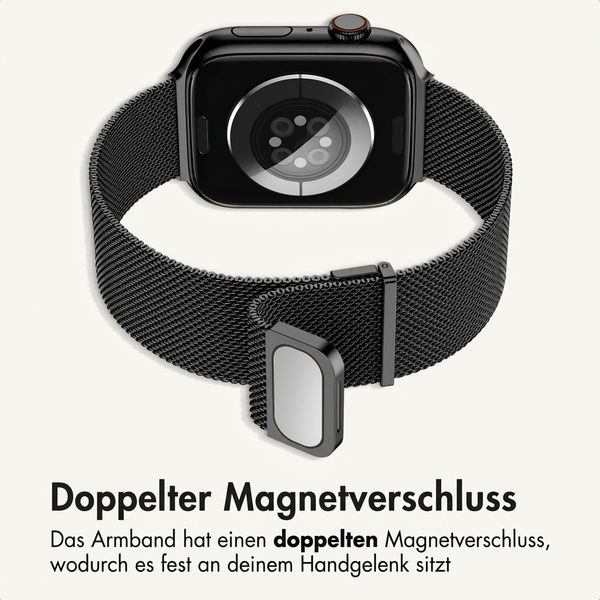 imoshion Mailändische Magnetarmband für Apple Watch | 44/45/46/49 mm - Schwarz