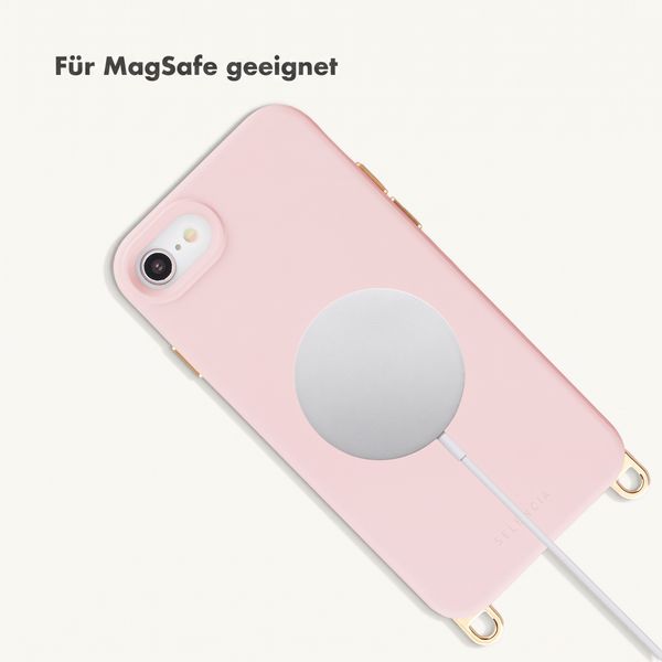 Selencia Rivièra Backcover mit MagSafe mit abnehmbaren Haken Apple iPhone SE (2022 / 2020) / 8 / 7 / 6(s) - Sorbet Pink