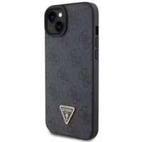 Guess 4G Logo Triangle Strass Back Cover für das iPhone 15 - Schwarz