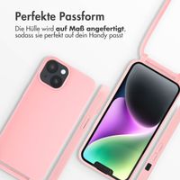 imoshion Silikonhülle mit Band für das iPhone 14 - Rosa