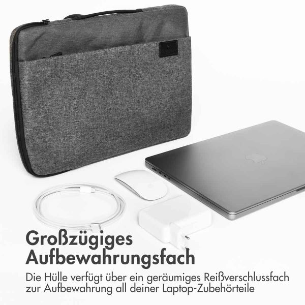 imoshion Laptop Hülle 15-16 Zoll - Laptop Hülle mit Griff - Geeignet für Laptops bis 15,6 Zoll - Grau