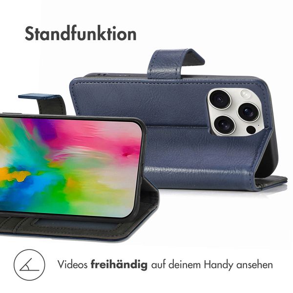 imoshion Luxuriöse Klapphülle für das Apple iPhone 16 Pro Max - Dunkelblau
