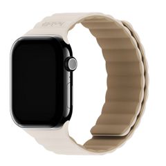 Holdit Silikonarmband Magnet für Apple Watch Series 1 - 9 / SE (38/40/41 mm) | Series 10 / 11 (42 mm) - Light Beige / Beige