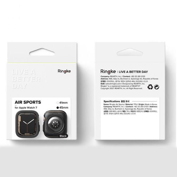 Ringke Air Sports Case für die Apple Watch Series 4-9 - 44/45 mm - Dunkelgrau