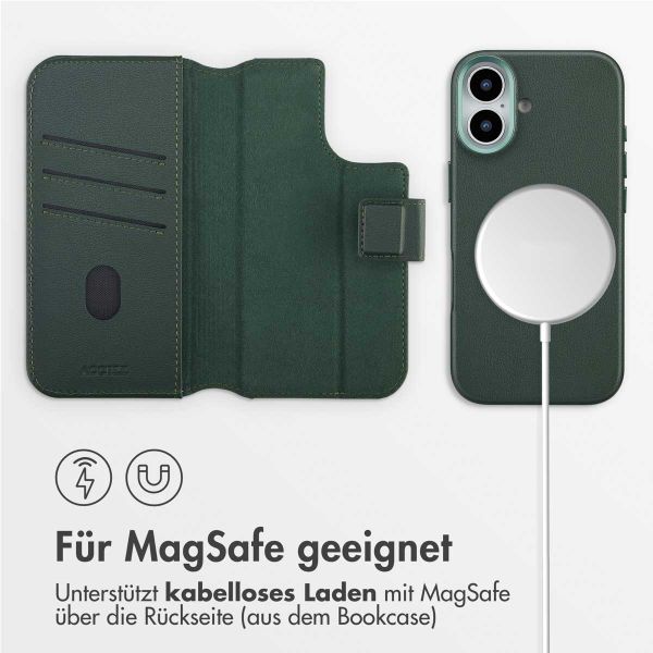 Accezz 2-in-1 Klapphülle aus Leder mit MagSafe Apple iPhone 17 - Cedar Green