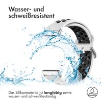 imoshion Silikonband Sport für das Fitbit Versa 4 / 3 / Sense (2) - Weiß/Schwarz