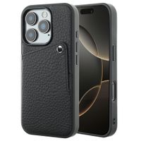 Selencia Riva Back Cover mit Kartenfach Apple iPhone 16 Pro - Schwarz