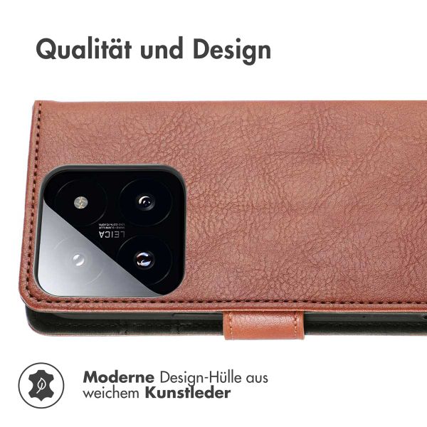 imoshion Luxuriöse Klapphülle Xiaomi 14T Pro - Braun