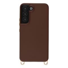 Selencia Rivièra Backcover mit MagSafe mit abnehmbaren Haken Samsung Galaxy S22 - Choco Brown